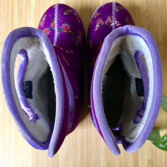 Purple butterfly Baby Bogs waterproof boots - Picture 4 of 5